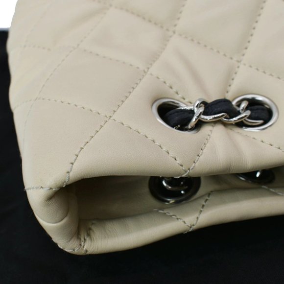 CHANEL Drawstring Large Quilted Calfskin & Caviar Shopping Tote Bag Beige - Picture 5 of 11